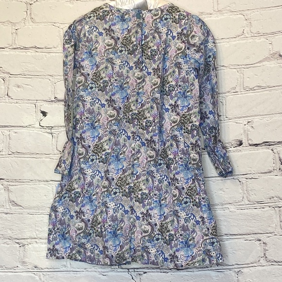 Rabbit Moon Blue Gray Floral Dress Size 4Y Excellent Condition - Picture 9 of 9